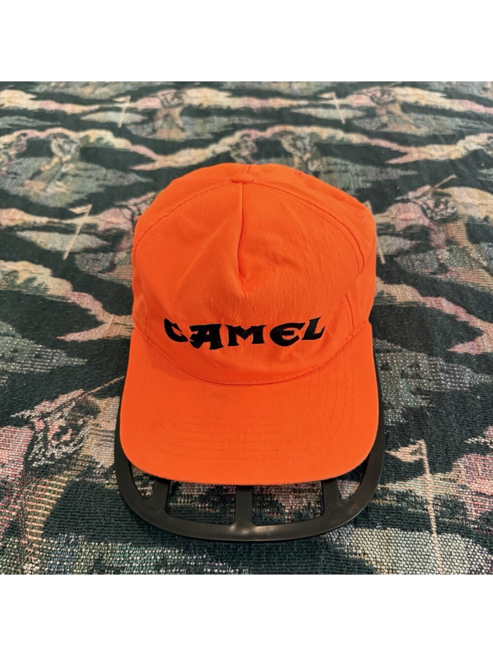 Vintage 80s/90s Blaze Orange Camel Cigarettes Hunting Hate Cap OSFM